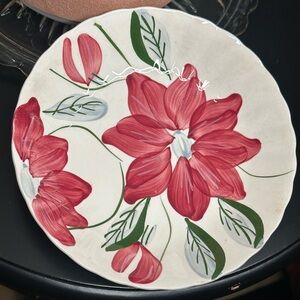 Vintage Blue Ridge Hand-Painted Floral Salad Plate 🌺 Scalloped Edge